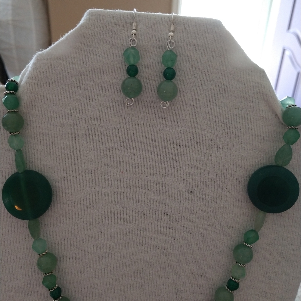 😀 NECKLACE EARRINGS SET HANDMADE NEW Women’s - Picture 6 of 12